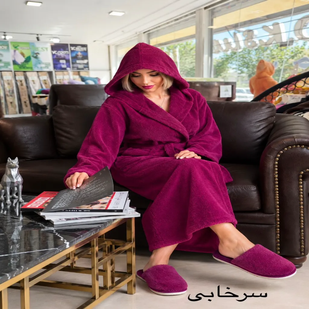 ست حوله تنپوش با دمپایی هیرو مدل Velvet(L)