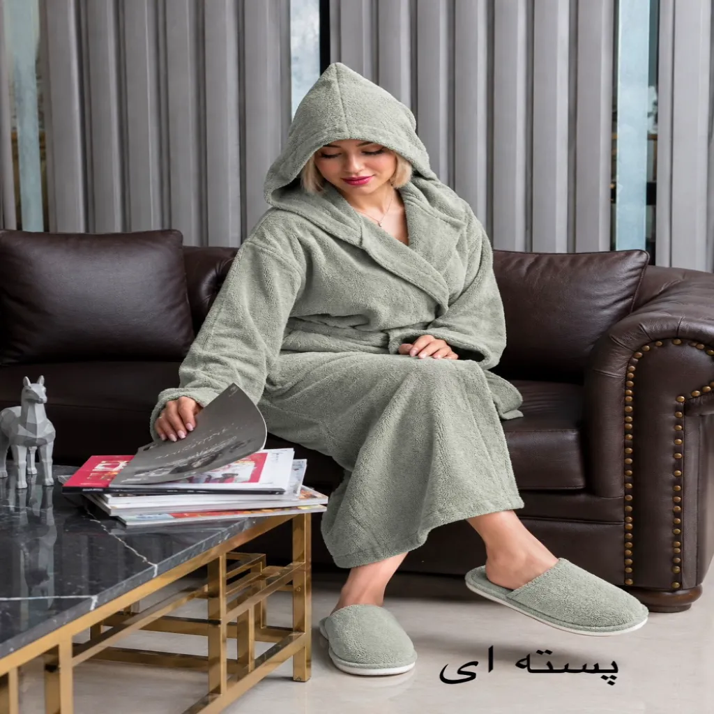 ست حوله تنپوش با دمپایی هیرو مدل Velvet(L) — تصویر 9