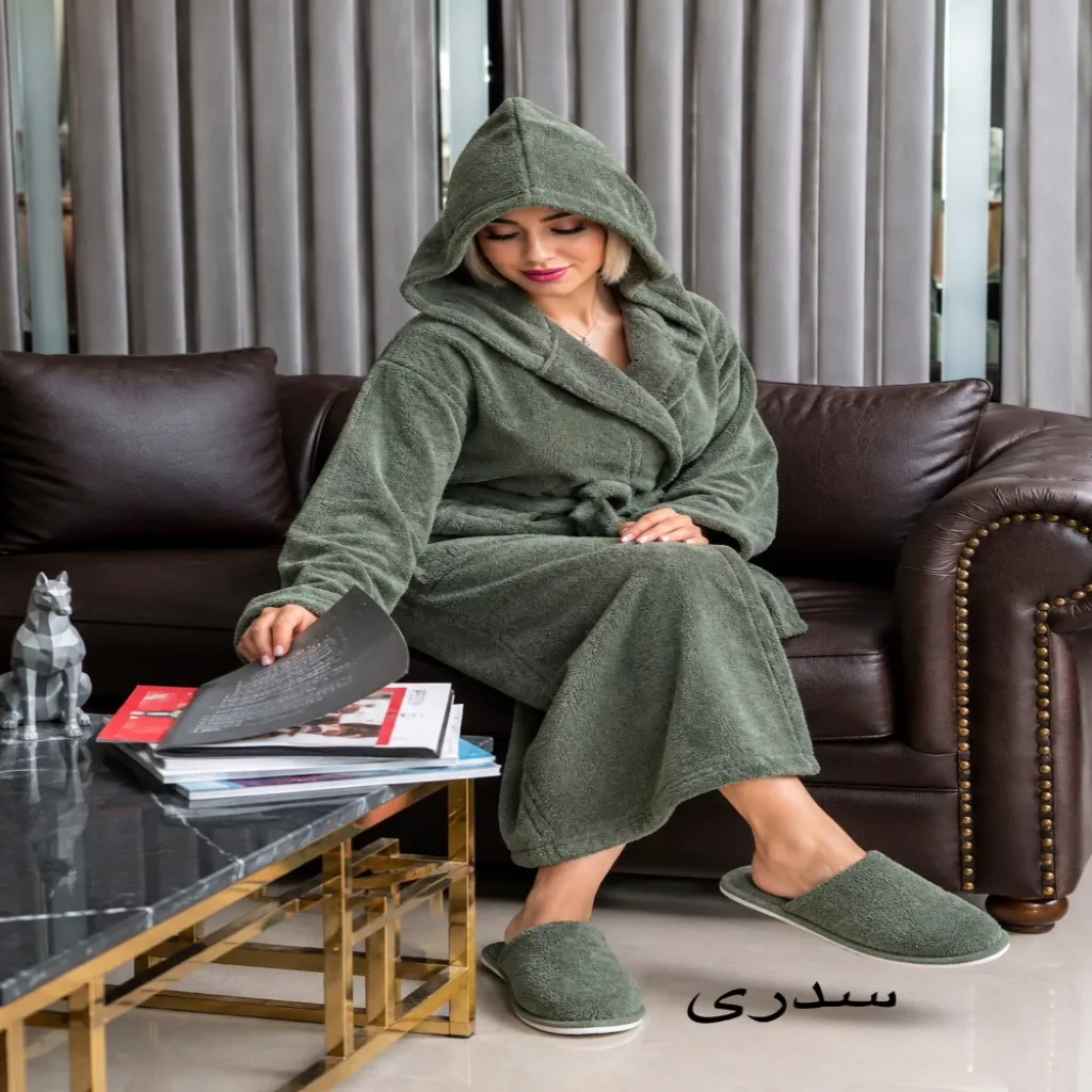 ست حوله تنپوش با دمپایی هیرو مدل Velvet(L) — تصویر 11