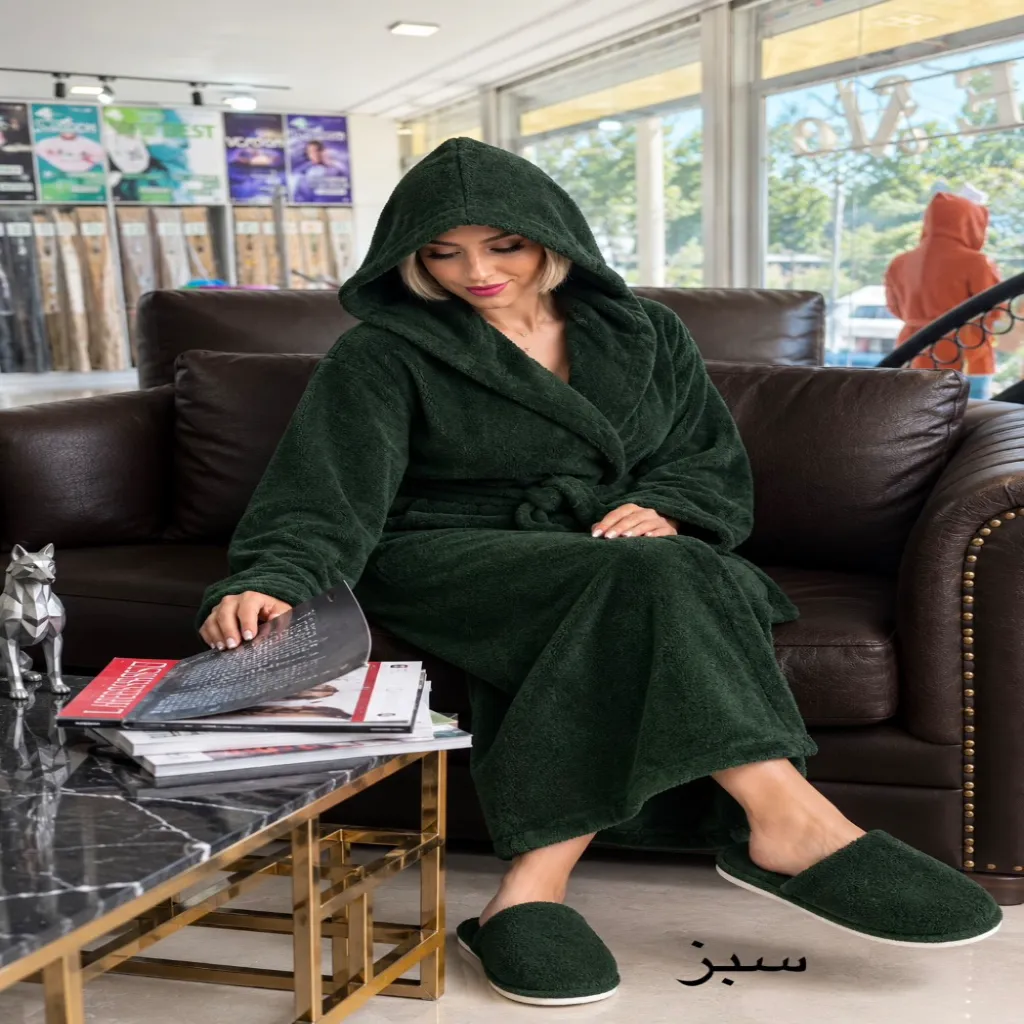 ست حوله تنپوش با دمپایی هیرو مدل Velvet(XL) — تصویر 5