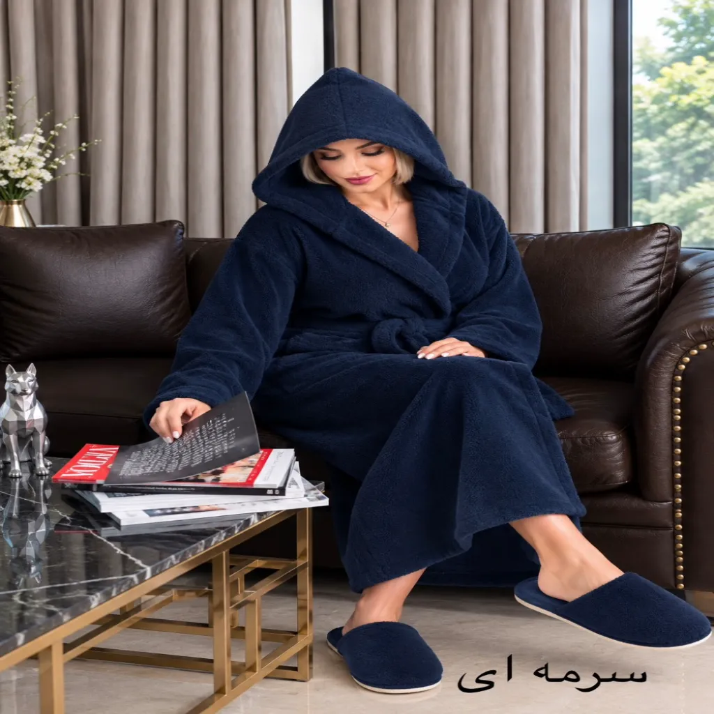 ست حوله تنپوش با دمپایی هیرو مدل Velvet(XL) — تصویر 8