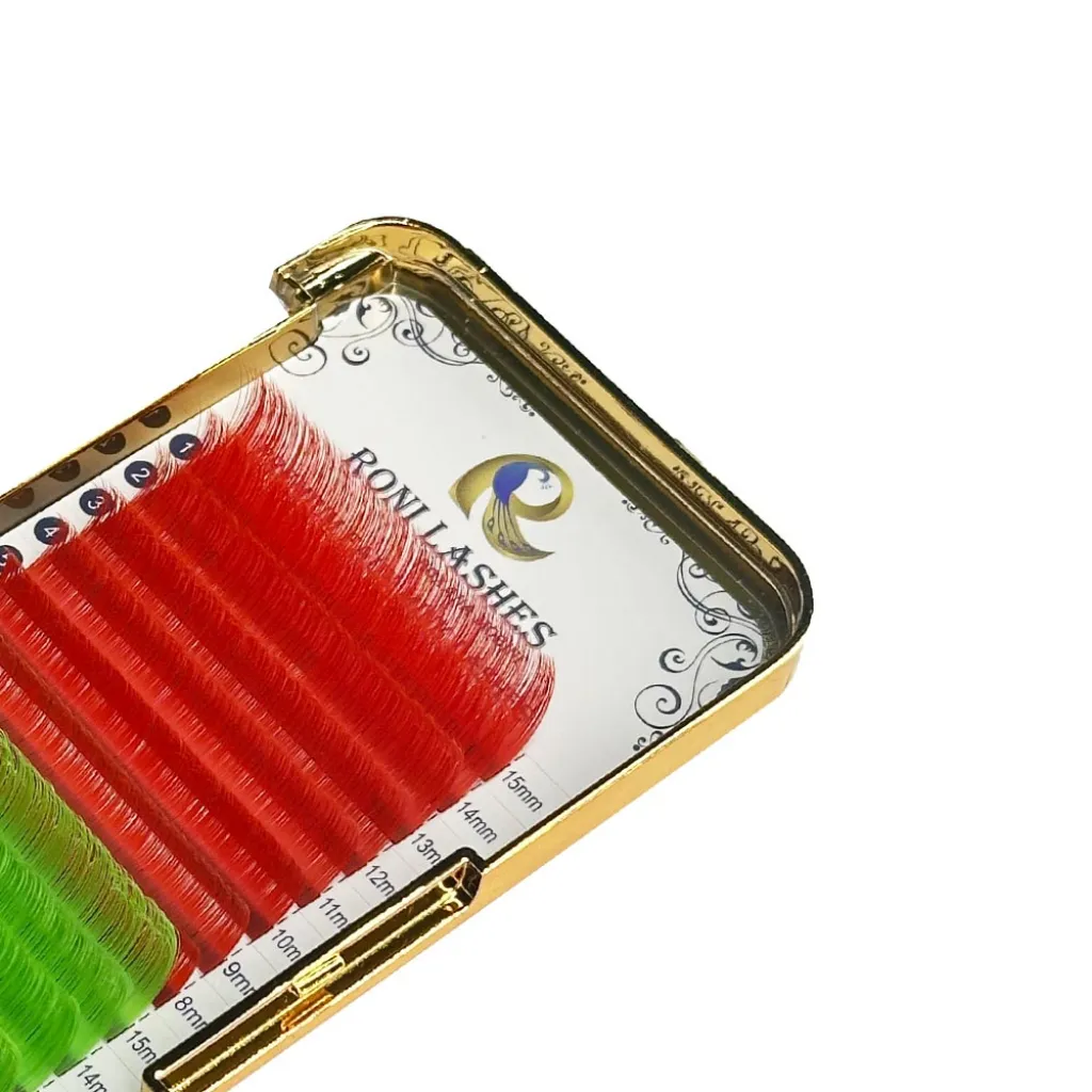 پالت اکستنشن مژه رونی سبز قرمز سیسی RONI